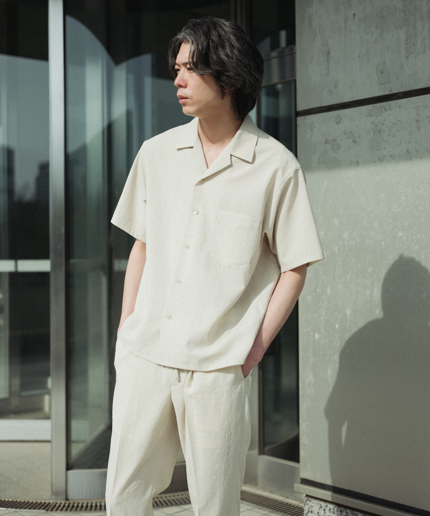 ADAM ET ROPE'「2点セット【RIRANCHA / リランチェ】セットアップ / オープンカラーシャツ&イージーパンツ / イージーケア 」|スーツ|