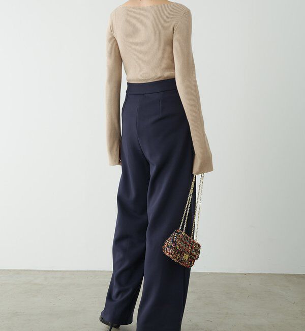  「デザインネックリブニット」|ニット・セーター|