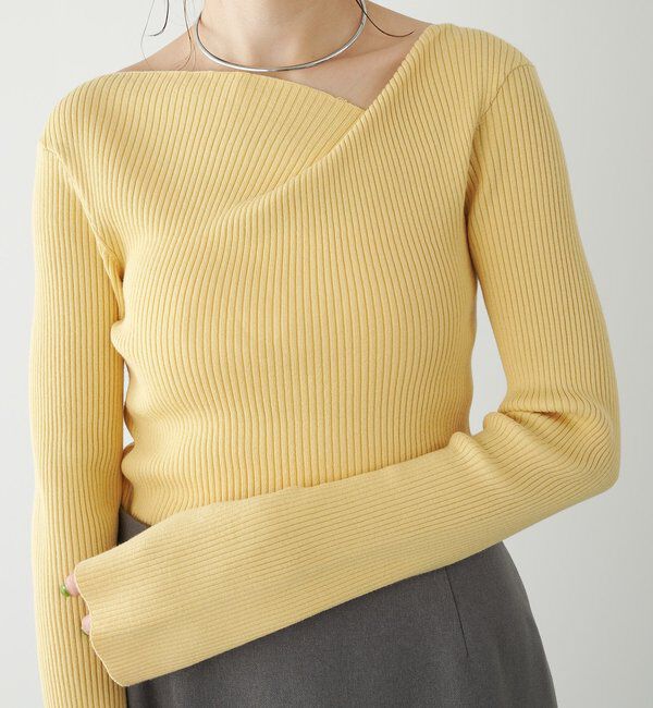  「デザインネックリブニット」|ニット・セーター|