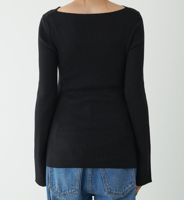  「デザインネックリブニット」|ニット・セーター|