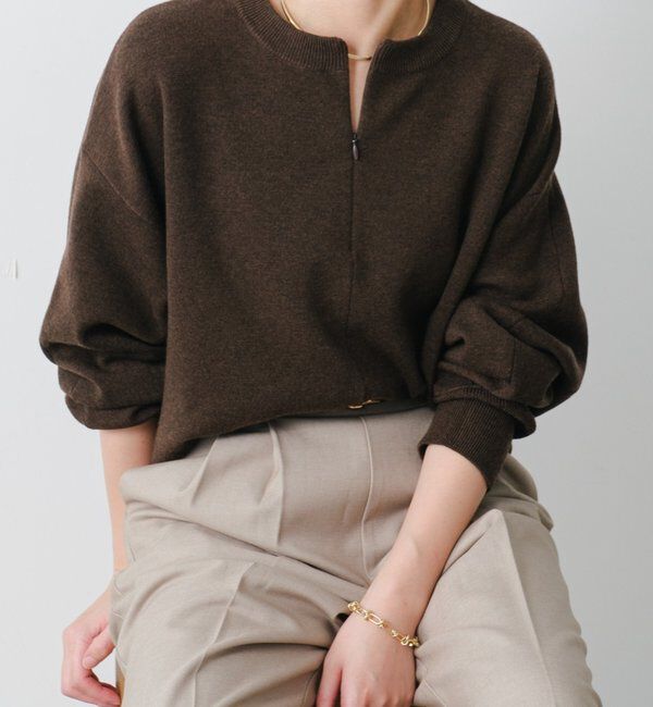  「《総売上数1.6万枚突破！》ジップスウェットライクニット」|ニット・セーター|