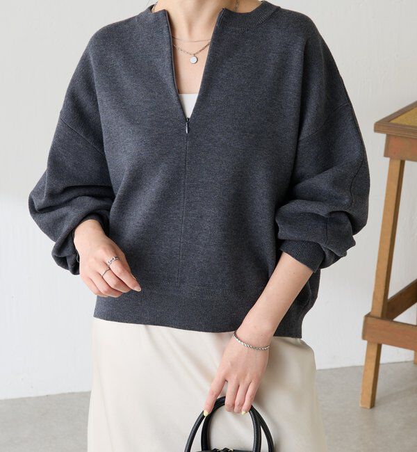  「《総売上数1.6万枚突破！》ジップスウェットライクニット」|ニット・セーター|