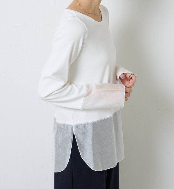  「 裾シアーロンT」|Tシャツ・カットソー|