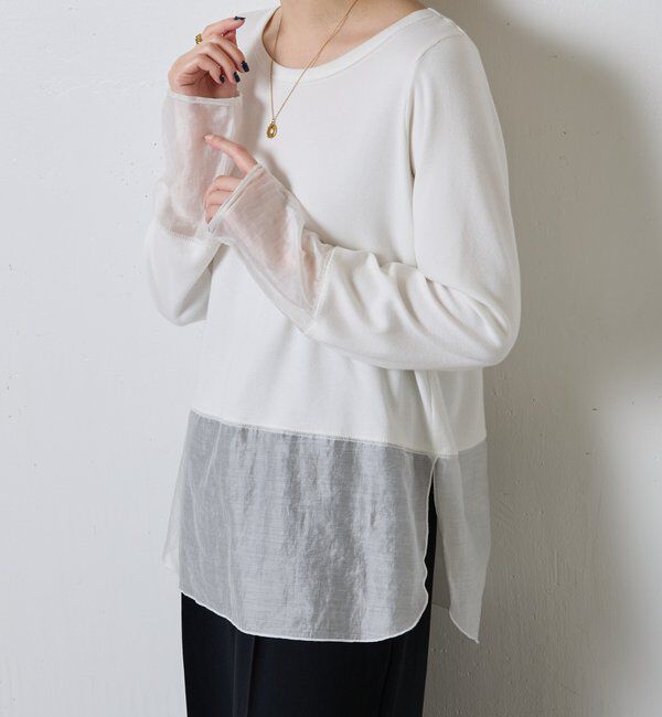  「 裾シアーロンT」|Tシャツ・カットソー|