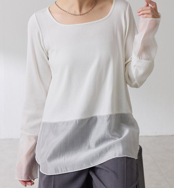  「 裾シアーロンT」|Tシャツ・カットソー|