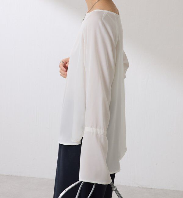  「袖フレアサテンブラウス」|シャツ・ブラウス|