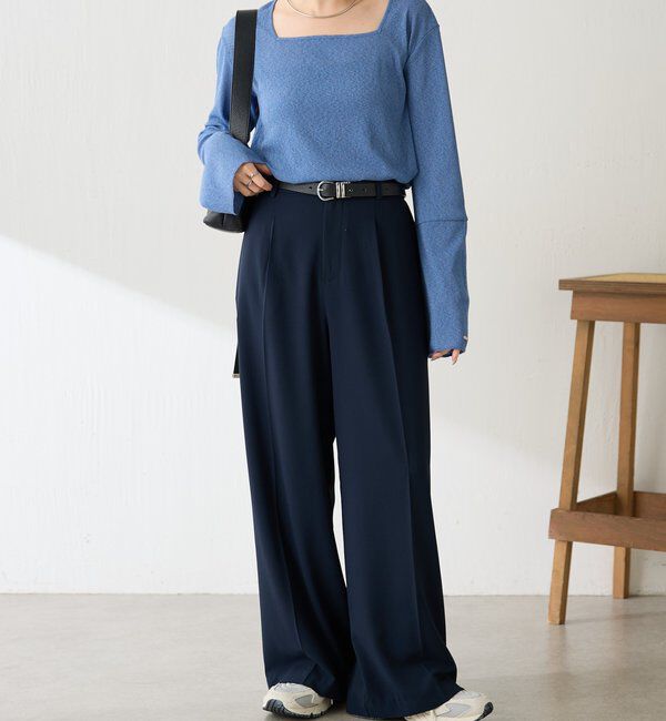  「シアーラメリブスクエアカットソー」|Tシャツ・カットソー|