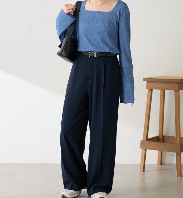  「シアーラメリブスクエアカットソー」|Tシャツ・カットソー|