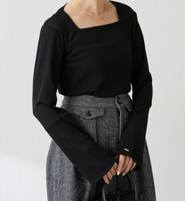  「シアーラメリブスクエアカットソー」|Tシャツ・カットソー|