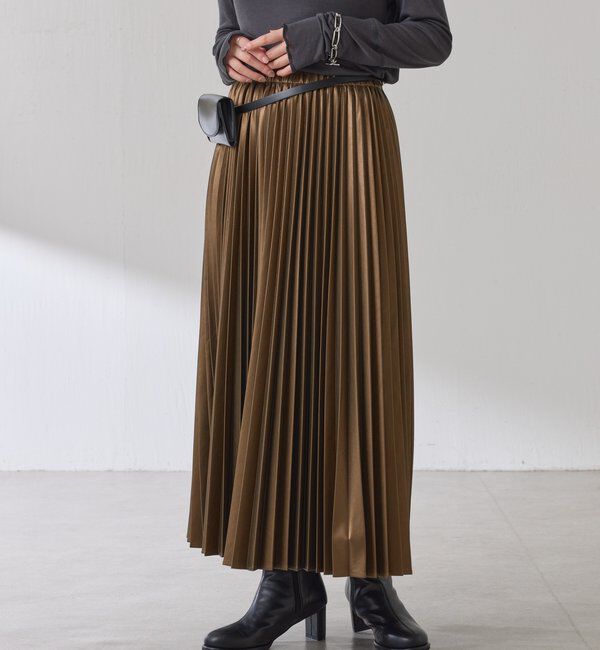  「フェイクレザープリーツスカート」|スカート|