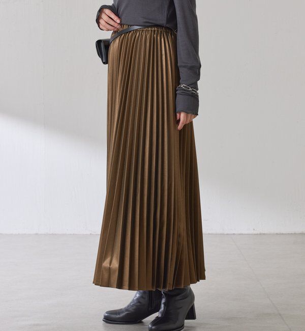  「フェイクレザープリーツスカート」|スカート|