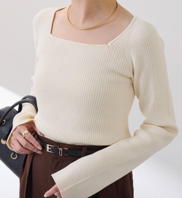  「深スクエアリブニット」|ニット・セーター|