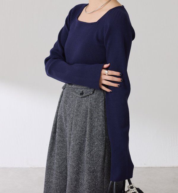  「深スクエアリブニット」|ニット・セーター|