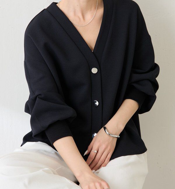  「《WEB限定/気温調整に◎》メタル釦ジョーゼットカーディガン」|Tシャツ・カットソー|