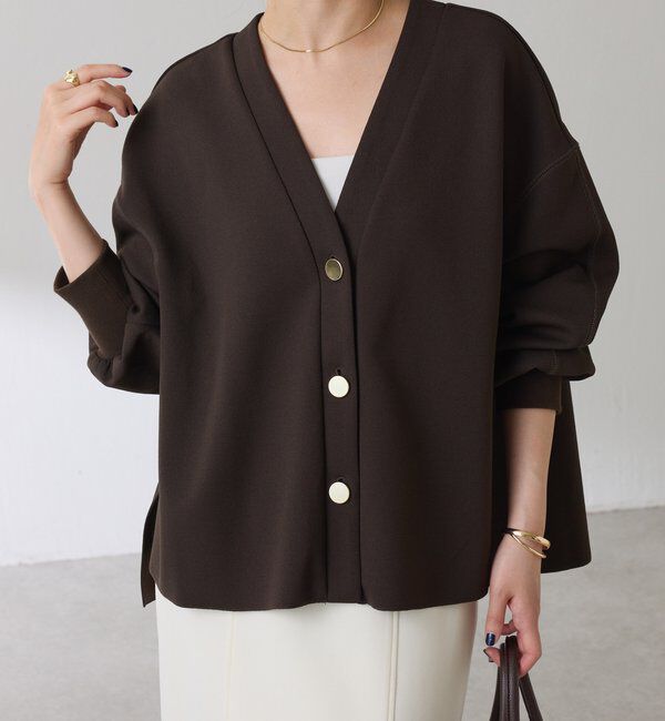  「《WEB限定/気温調整に◎》メタル釦ジョーゼットカーディガン」|Tシャツ・カットソー|