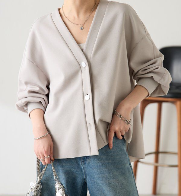  「《WEB限定/気温調整に◎》メタル釦ジョーゼットカーディガン」|Tシャツ・カットソー|