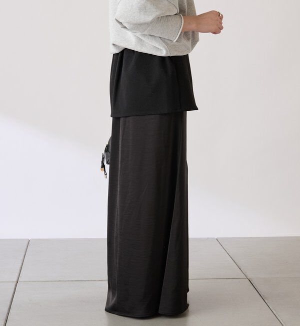  「【COLLAGE&times;gemeil　コラボアイテム】レイヤードサテンスカート」|スカート|