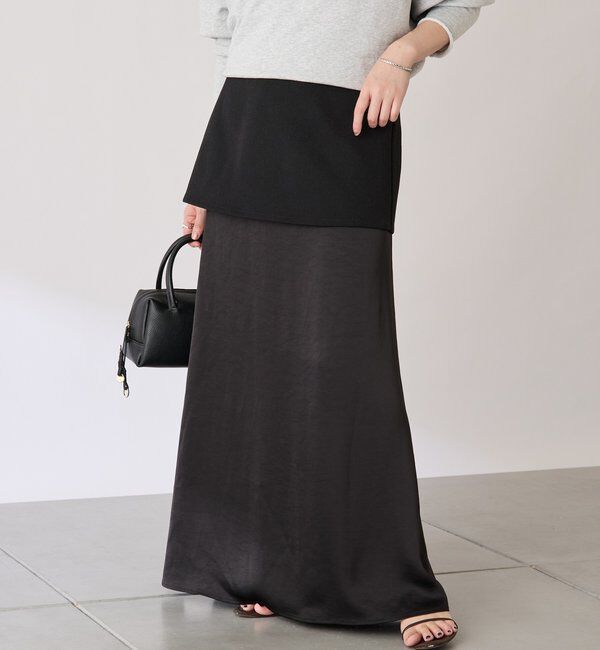  「【COLLAGE&times;gemeil　コラボアイテム】レイヤードサテンスカート」|スカート|
