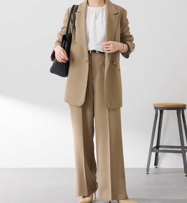  「ウールライクストレートパンツ」|チノ|
