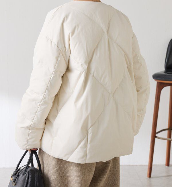  「【マット見え/軽量コート】ライトエンボスノーカラーダウン」|その他|