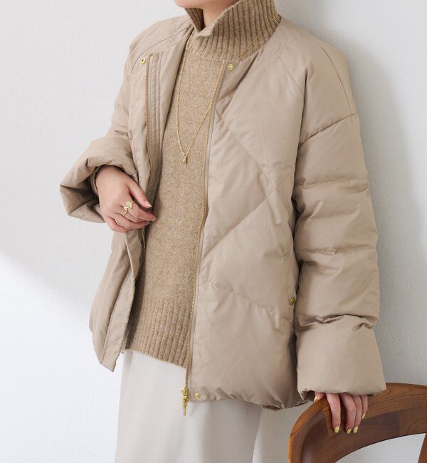  「【マット見え/軽量コート】ライトエンボスノーカラーダウン」|その他|