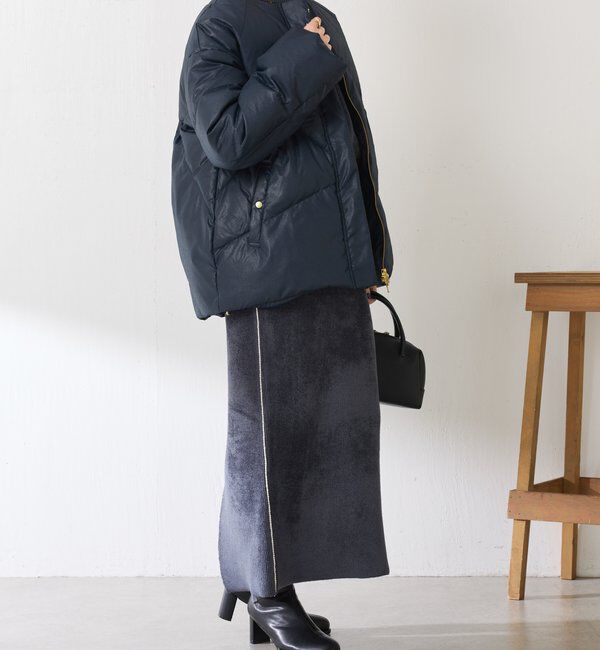  「【マット見え/軽量コート】ライトエンボスノーカラーダウン」|その他|