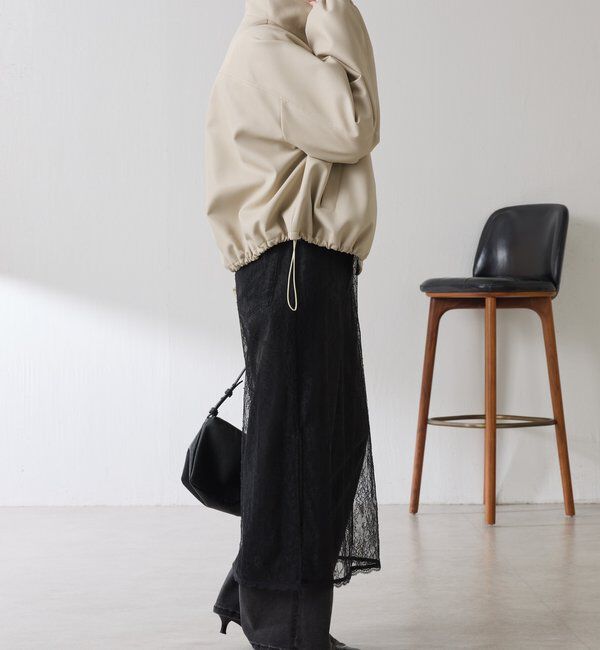  「レザータッチスタンドブルゾン」|ベスト・ジレ|