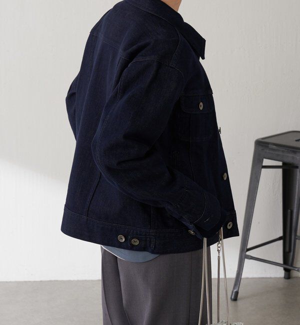 「Q.anos ストレッチリブデニムジャケット」|デニムジャケット|