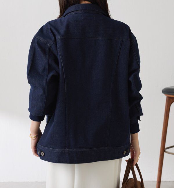  「Q.anos ストレッチリブデニムジャケット」|デニムジャケット|