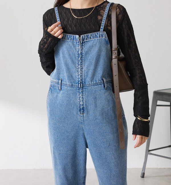  「Q.anos フレアデニムロンパース」|ワンピース|