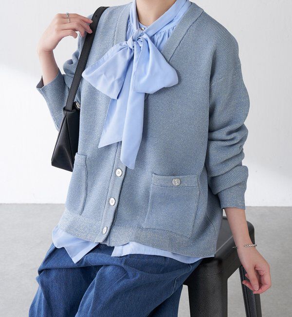  「ツヤボタンカーディガン」|ニット・セーター|