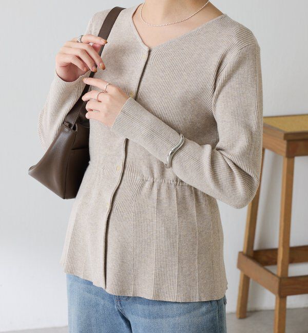  「リブペプラムカーディガン」|ニット・セーター|