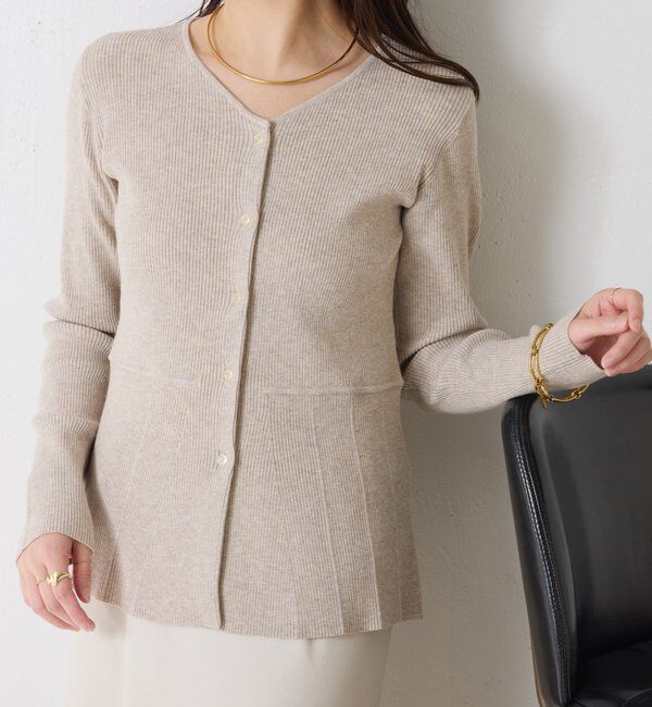  「リブペプラムカーディガン」|ニット・セーター|