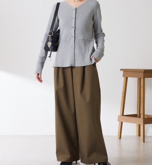  「リブペプラムカーディガン」|ニット・セーター|