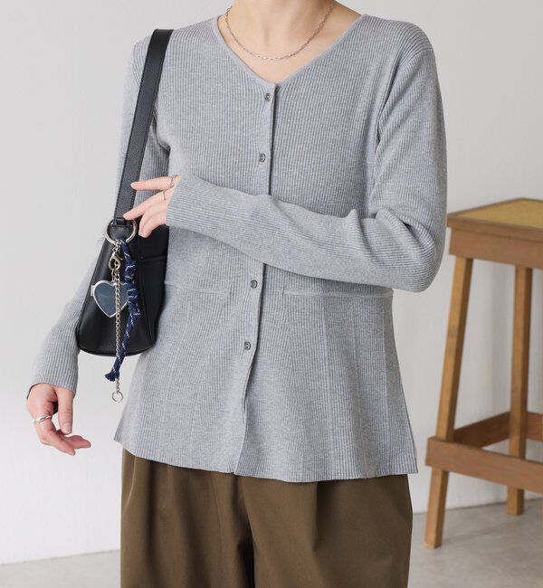  「リブペプラムカーディガン」|ニット・セーター|