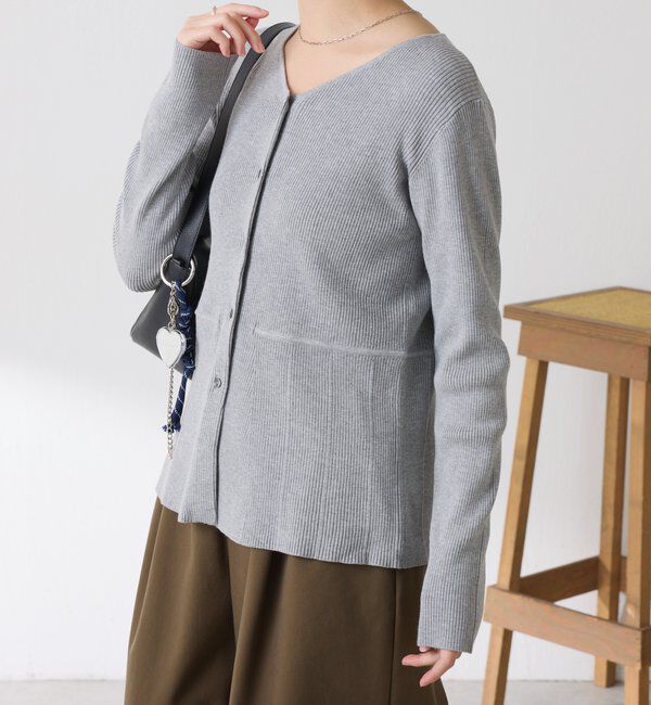 「リブペプラムカーディガン」|ニット・セーター|