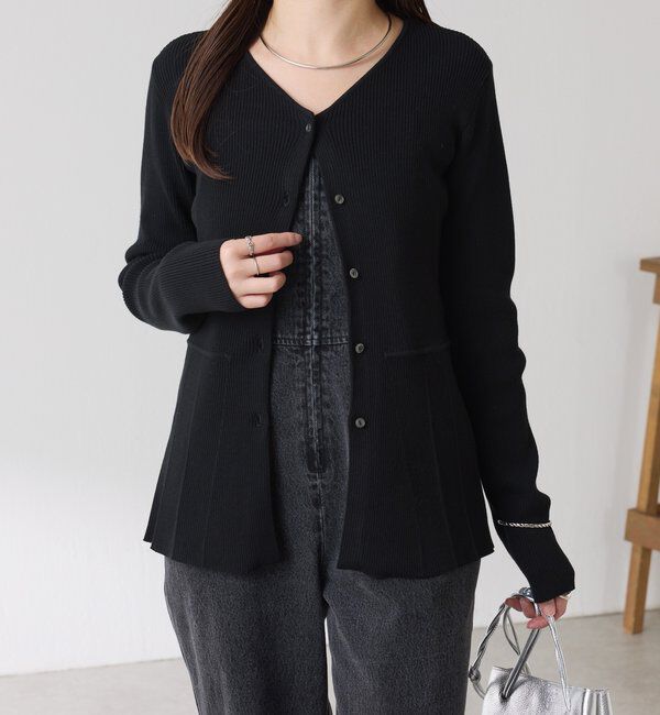  「リブペプラムカーディガン」|ニット・セーター|