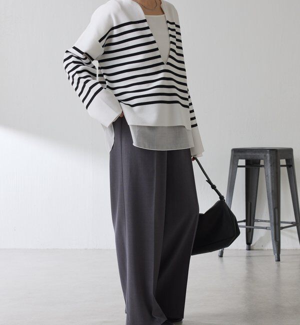  「Vネックバスクニット」|ニット・セーター|