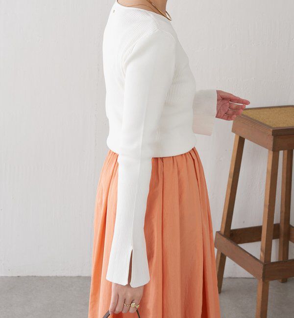  「リブ切替Vネックニット」|ニット・セーター|