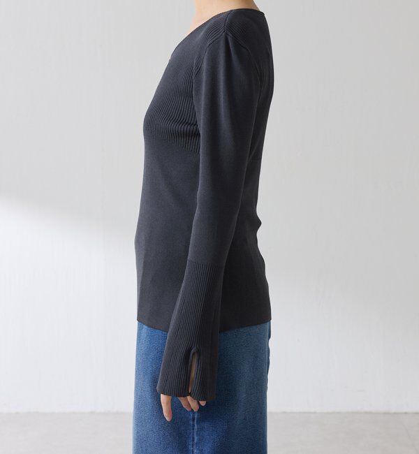  「リブ切替Vネックニット」|ニット・セーター|