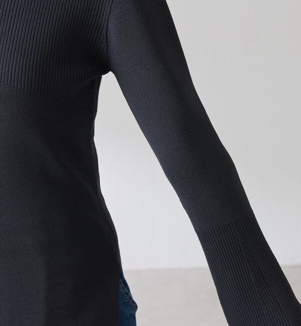  「リブ切替Vネックニット」|ニット・セーター|