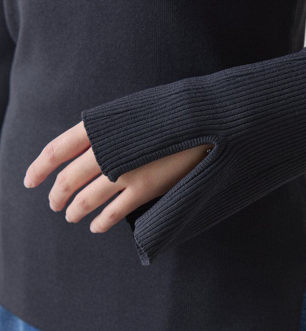  「リブ切替Vネックニット」|ニット・セーター|