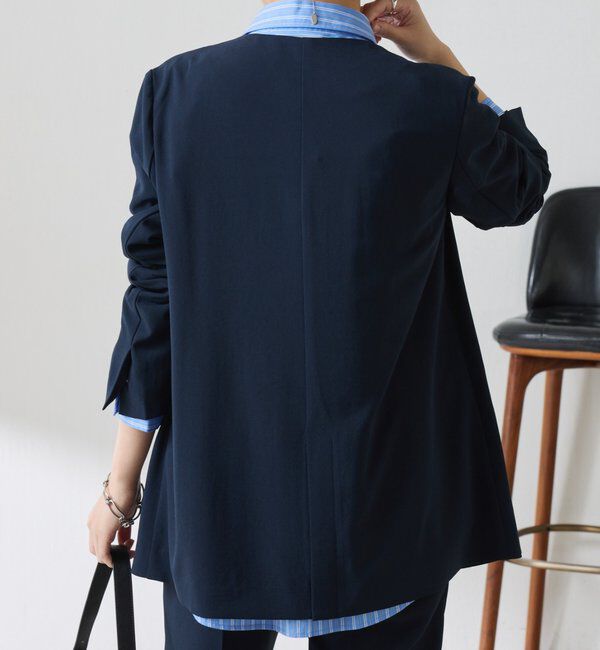  「《自宅で洗える》ジャージノーカラーダブルジャケット/セレモニー」|スーツ|