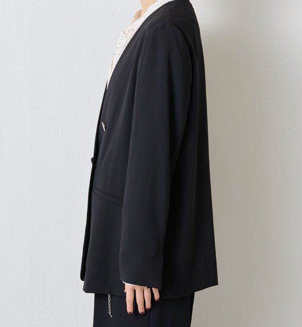  「《自宅で洗える》ジャージノーカラーダブルジャケット/セレモニー」|スーツ|