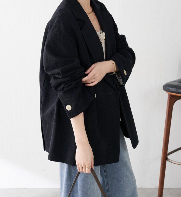  「コットンリネンオーバーダブルジャケット」|ベスト・ジレ|