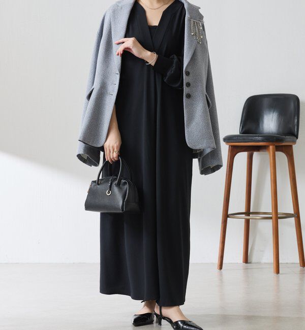  「【高機能素材】ジャージVネックワンピース/セレモニー」|ワンピース|