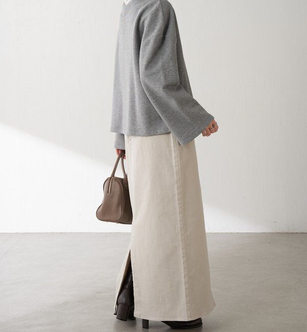  「【上品見え/小顔効果】レース付Vスウェット」|Tシャツ・カットソー|