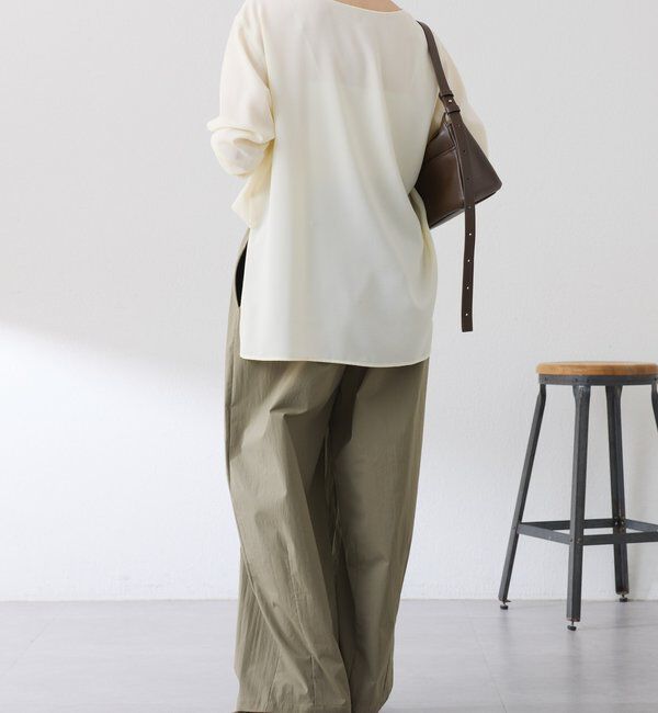  「スクエアネックジョーゼットロゴロンT」|Tシャツ・カットソー|