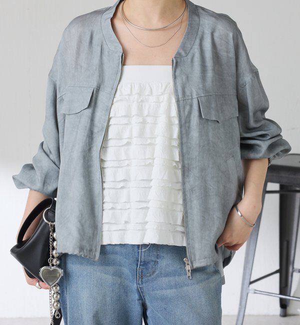  「バックロングZIPブルゾン」|ベスト・ジレ|