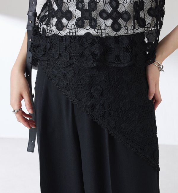  「モチーフレースバブーシュカ」|マフラー|ブラック